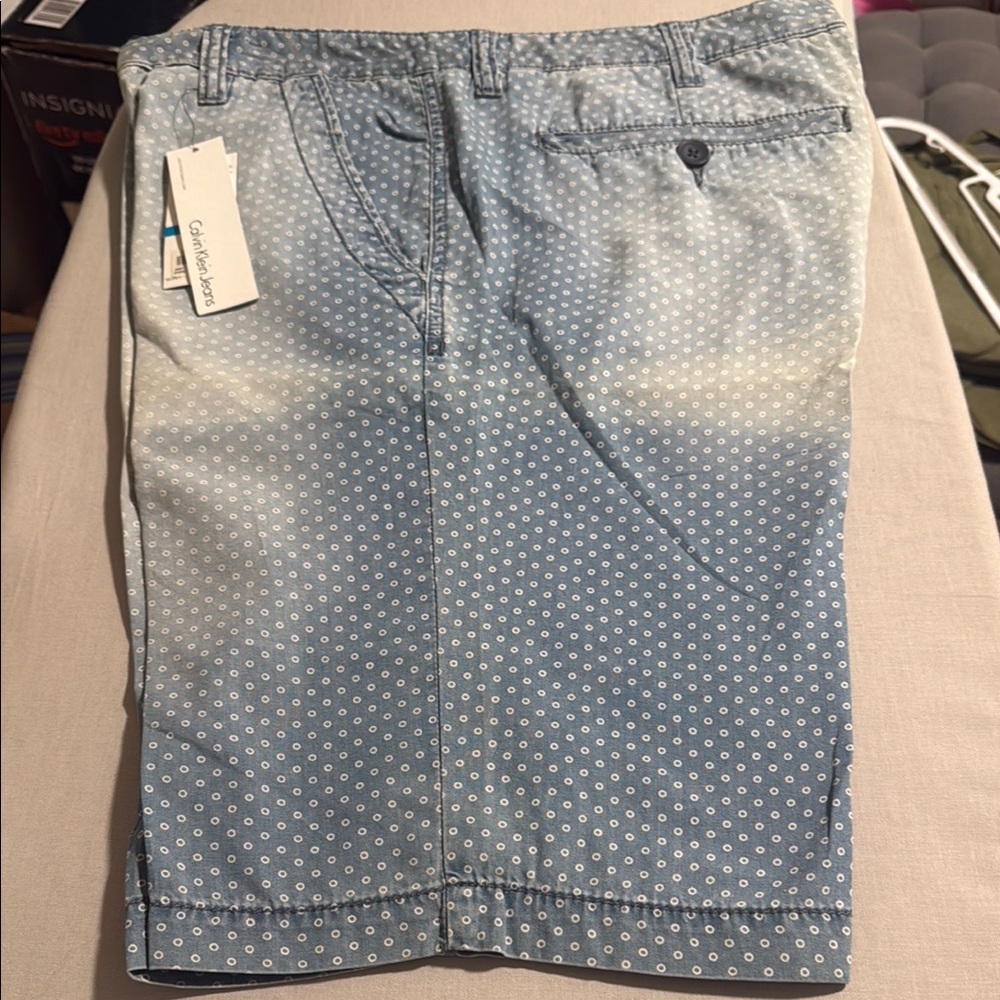 Calvin Klein Jeans Blue Flat Front Shorts
